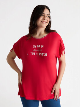 Fiorella Rubino Fiorella Rubino T-Shirt G123L008418N016 Czerwony Regular Fit