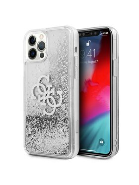 Guess Guess Etui na telefon iPhone 12 Pro Max Srebrny