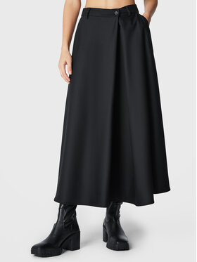 Simple Simple Trapézová sukňa LINDA TOL SDD550-01 Čierna Relaxed Fit
