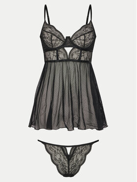 Hunkemöller Hunkemöller Noční košilka Babydoll Isabelle 205820 Černá