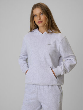 4F 4F Bluza BASIC+ Szary jasny Relaxed Fit