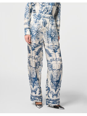 PHILIPP PLEIN PHILIPP PLEIN Kalhoty z materiálu 29751 Světle modrá Flare Fit