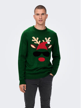 Only & Sons Only & Sons Sweter 22023347 Zielony Regular Fit