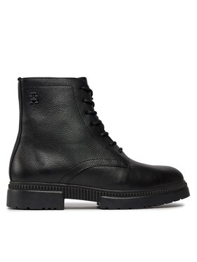 Tommy Hilfiger Tommy Hilfiger Kozačky Comfort Cleated Termo Lth Boot FM0FM04651 Černá
