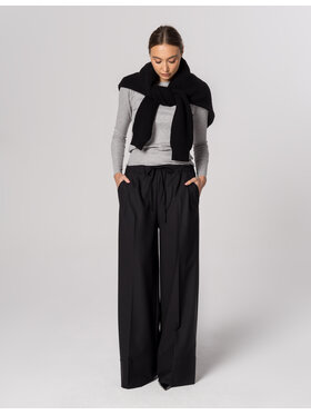 Fraternity Fraternity Spodnie materiałowe JUDIE Czarny Wide Leg