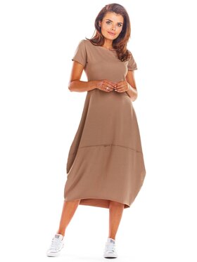 Infinite You Infinite You Sukienka letnia M213 Beżowy Basic Fit