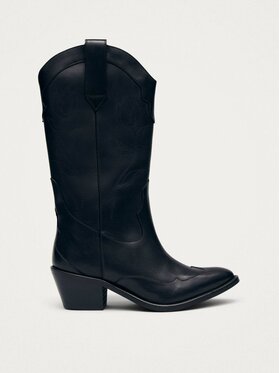 ALOHAS ALOHAS Kozaki Liberty Black Leather Boots Czarny