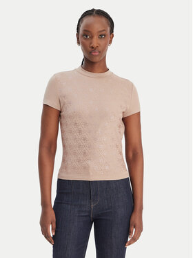 Guess Guess Tricou W4BI26 J1314 Bej Regular Fit