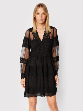 TWINSET TWINSET Kokteilinė suknelė 222TP2252 Juoda Regular Fit