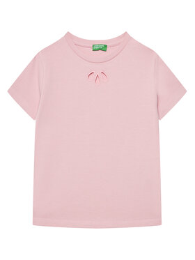 United Colors Of Benetton United Colors Of Benetton Marškinėliai 3P4ZC10O0 Rožinė Slim Fit
