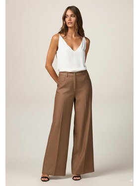 Oltre Oltre Spodnie materiałowe P026R009047N012 Brązowy Baggy Fit