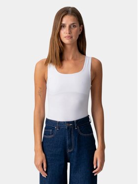 TeeShoppen TeeShoppen Top 'Basic Collection' Biały Slim Fit