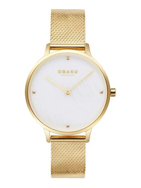 Obaku Obaku Zegarek V295LXGWHG Złoty
