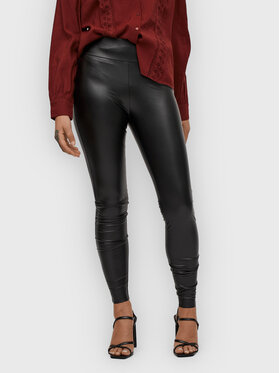 Vila Vila Hose aus Kunstleder Barb 14074751 Schwarz Slim Fit