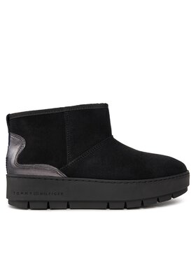 Tommy Hilfiger Tommy Hilfiger Snehule Metallic Suede Snowboot FW0FW07850 Čierna