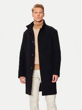 Tommy Hilfiger Tommy Hilfiger Gyapjú kabát MW0MW37956 Fekete Regular Fit