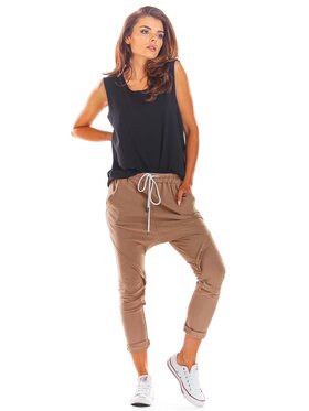 Infinite You Infinite You Spodnie damskie M217 Beżowy Basic Fit
