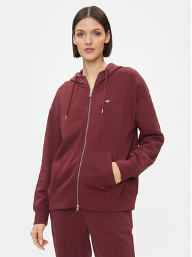 Gant Gant Džemperis ar kapuci Rel Shield Zip Hoodie 4204665 Sarkans Relaxed Fit
