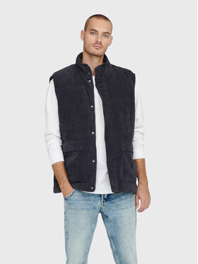 Only & Sons Only & Sons Gilet Cash Corduroy 22022506 Grigio Regular Fit