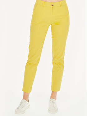 Potis & Verso Potis & Verso Spodnie damskie Roxi Żółty Slim Fit