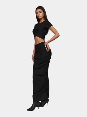 MADE BY SOCIETY MADE BY SOCIETY Spódnica maxi STRATA Skirt - F27319 Czarny Basic Fit