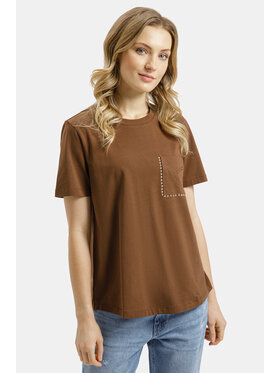 Cross Jeans Cross Jeans T-Shirt 56262-025 Brązowy