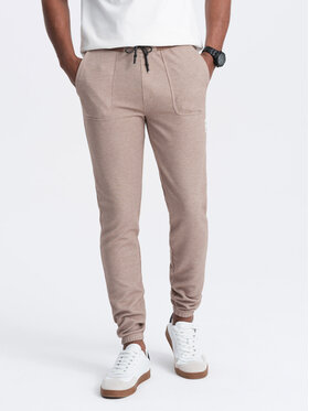 Ombre Ombre Teplákové kalhoty OM-PASK-0211 Hnědá Regular Fit