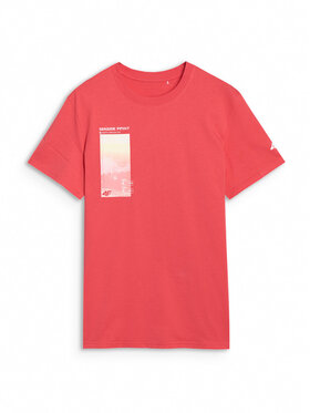 4F 4F T-Shirt MIDSHOP TEXTILE Koralowy Regular Fit
