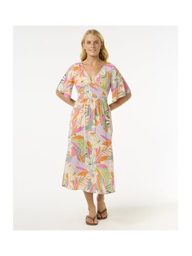 Rip Curl Rip Curl Sukienka letnia Cala Vadella Midi Dress Kolorowy Relaxed Fit