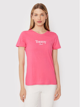 Tommy Jeans Tommy Jeans T-Shirt Essential Logo DW0DW13696 Różowy Slim Fit