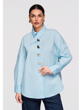 Ombre Ombre Koszula OW-SH-E0014 Niebieski Oversize