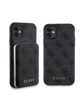 Guess Guess Zestaw prezentowy etui do iPhone 11 + powerbank 4G Metal Logo Czarny