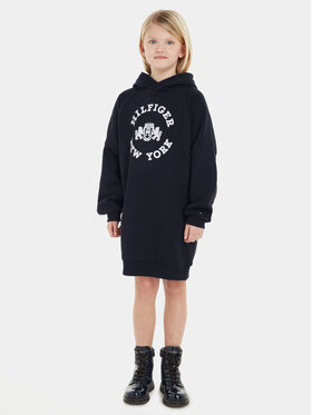 Tommy Hilfiger Tommy Hilfiger Úpletové šaty Varsity KG0KG07556 Tmavomodrá Oversize