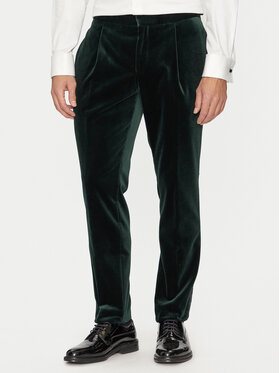 HUGO Hugo Bavlnené nohavice Getlin242E1X 50524910 Zelená Slim Fit