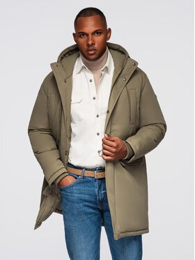Ombre Ombre Parka OM-JAPJ-0313 Zielony Regular Fit