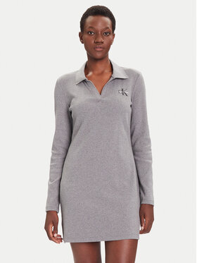 Calvin Klein Jeans Calvin Klein Jeans Každodenní šaty Monologo LV047D214G Šedá Slim Fit