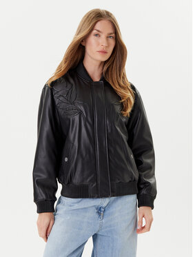 Guess Guess Яке от имитация на кожа W5YL06 WE480 Черен Regular Fit