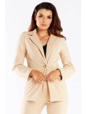 Awama Awama Marynarka A460 Beżowy Basic Fit