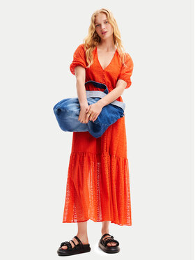 Desigual Desigual Letné šaty Ottawa 24SWVW05 Oranžová Regular Fit