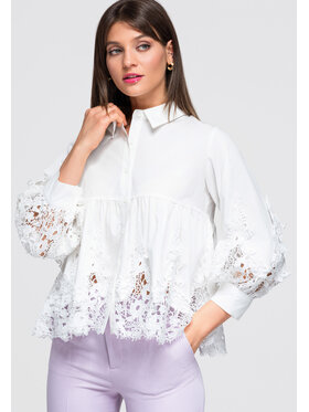Ombre Ombre Košile OW-SH-E0046 Bílá Loose Fit