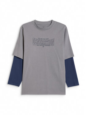 4F 4F Bluza CAMPUS VIBES Szary Loose Fit