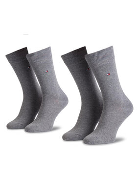 Tommy Hilfiger Tommy Hilfiger Súprava 2 párov vysokých pánskych ponožiek 371111 Sivá