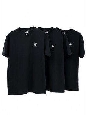 Jigga Wear Jigga Wear Komplet t-shirtów koszulki z krótkim rękawem bawełniane 85775 Czarny Regular Fit