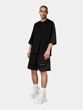 MADE BY SOCIETY MADE BY SOCIETY Spodnie materiałowe Bermude PILLAR WIDE - B17395 Czarny Basic Fit