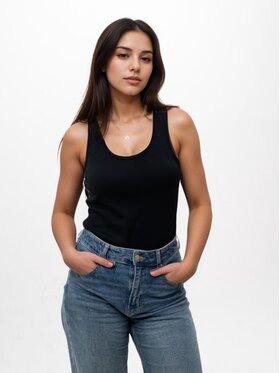 Urban City Urban City Tank top Tank Top Damski Czarny UrbanCity No Logo Basic M Czarny Regular Fit