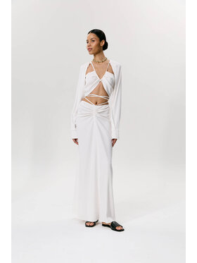 Laretaggio Laretaggio Bluzka Andria top in white Biały Casual Fit