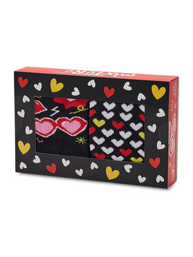 Zooksy Zooksy Set od 2 para unisex visokih čarapa Mixtury Miłosne Crna