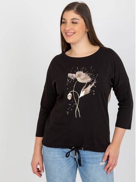 RELEVANCE RELEVANCE Bluzka 223519 Czarny Regular Fit