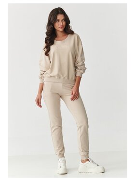 Makadamia Makadamia Dres M891 Beżowy Loose Fit
