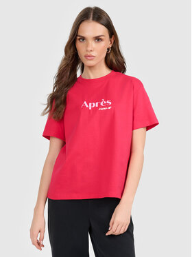 4F 4F T-Shirt APRES SKI Czerwony Boxy Fit